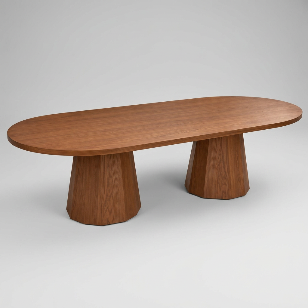 VELORA Oval Dining Table – Walnut