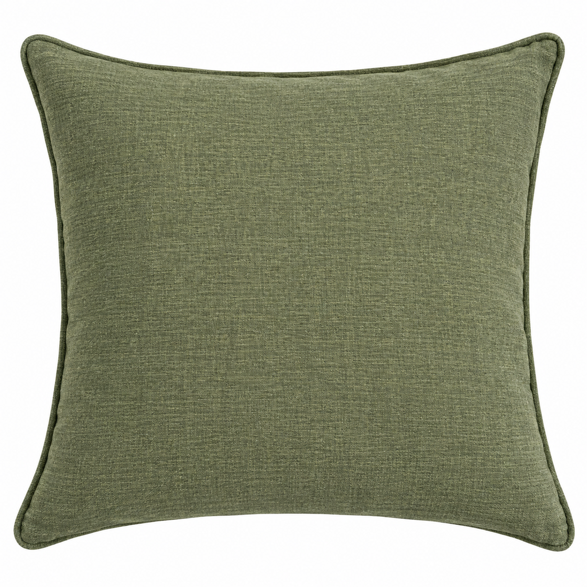 Textured Decorative Cushion – Olive Green – 50 × 50 cm