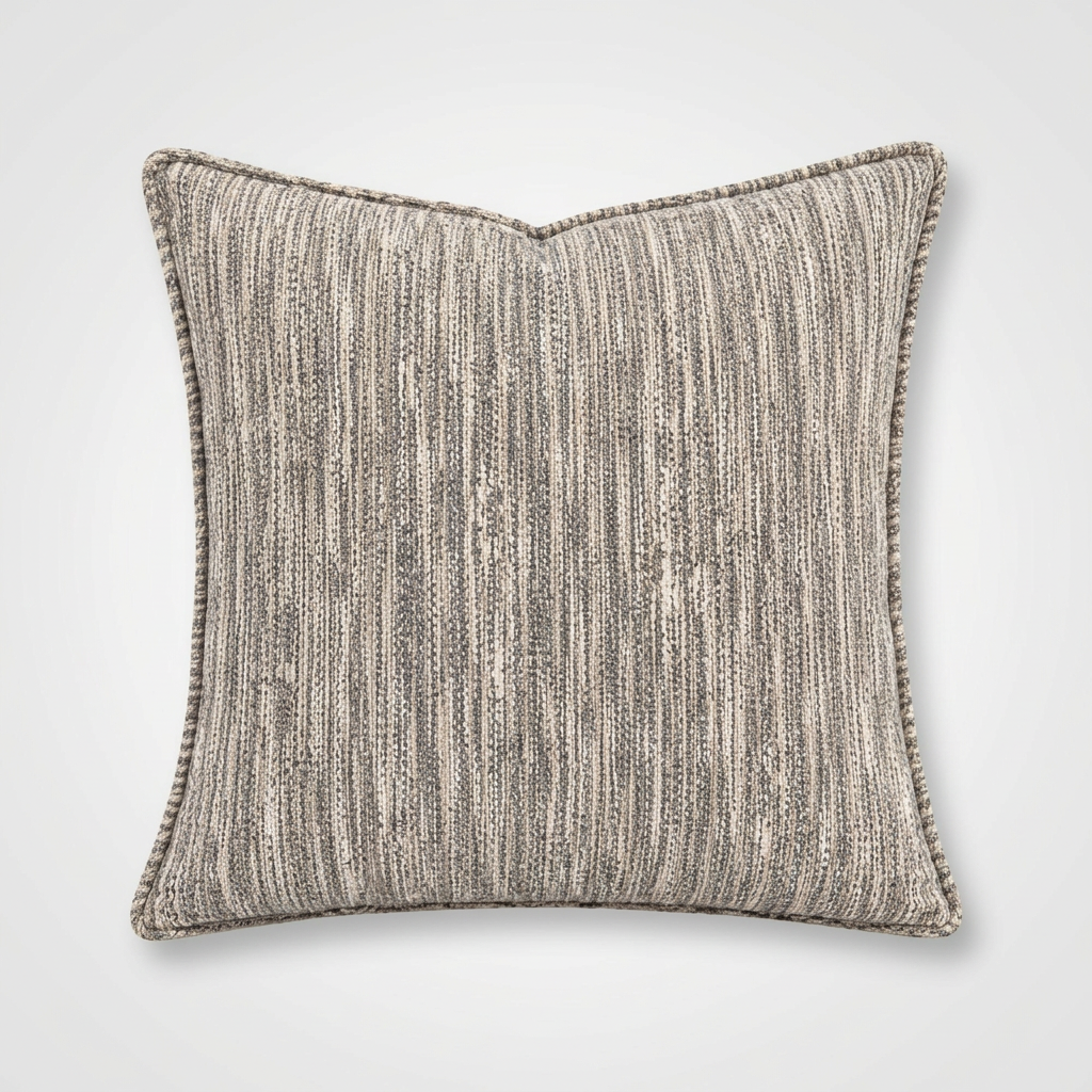 Textured Striped Decorative Cushion – Sand