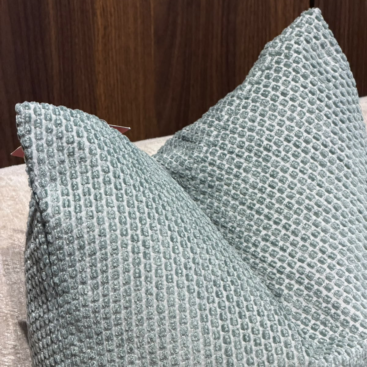 Waffle Textured Decorative Cushion – Sea foam 50cm x 50cm