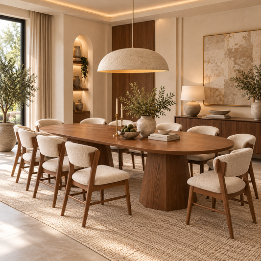 VELORA Oval Dining Table – Walnut