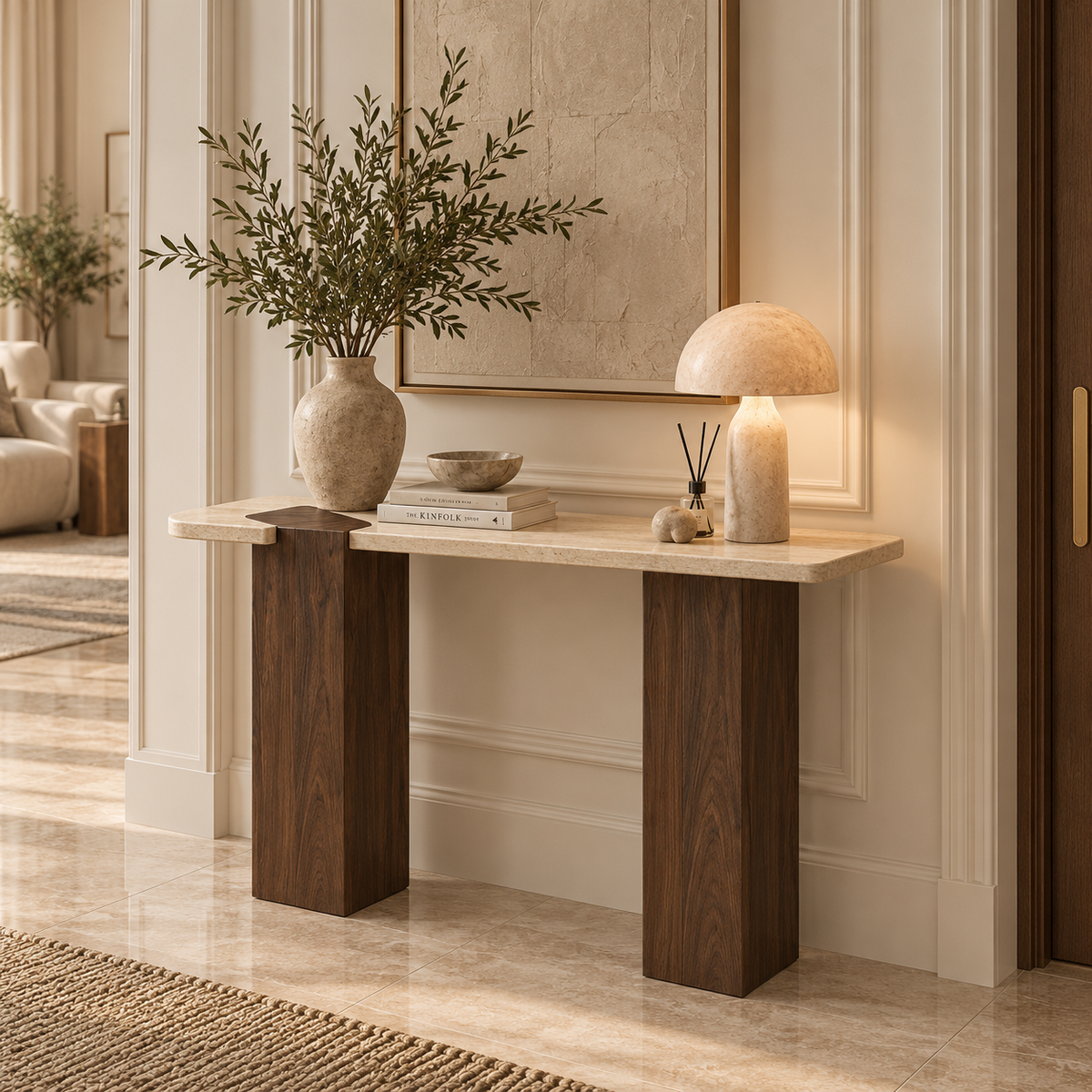 Siena Two-Tone Console Table – 120 × 40 × 80 cm