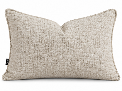 Textured Rectangular Decorative Cushion – Ivory – 45 × 60 cm