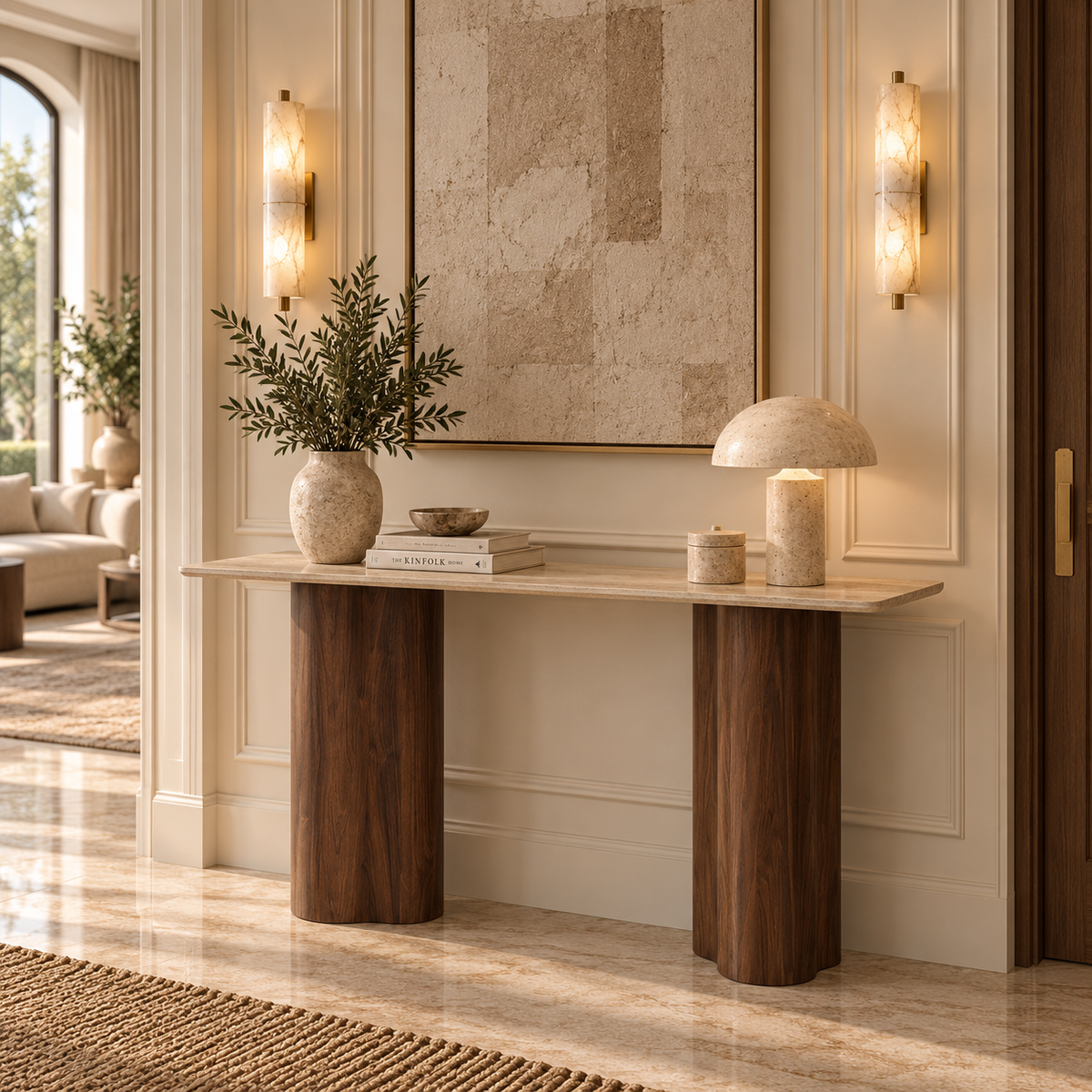 Vela Two-Tone Console Table – 140 × 40 × 80 cm