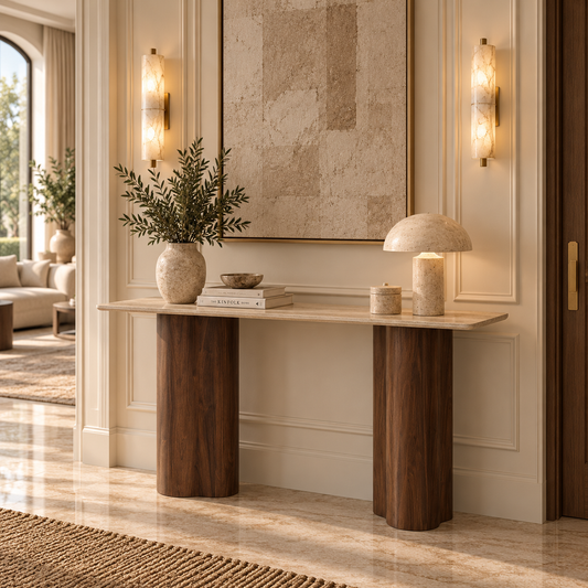 Vela Two-Tone Console Table – 140 × 40 × 80 cm
