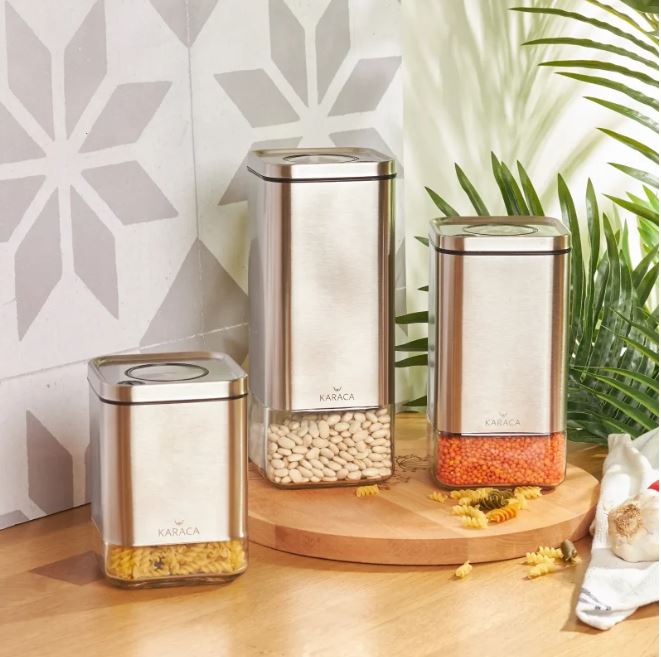 KARACA AVANGART INOX STORAGE JAR SET OF 3