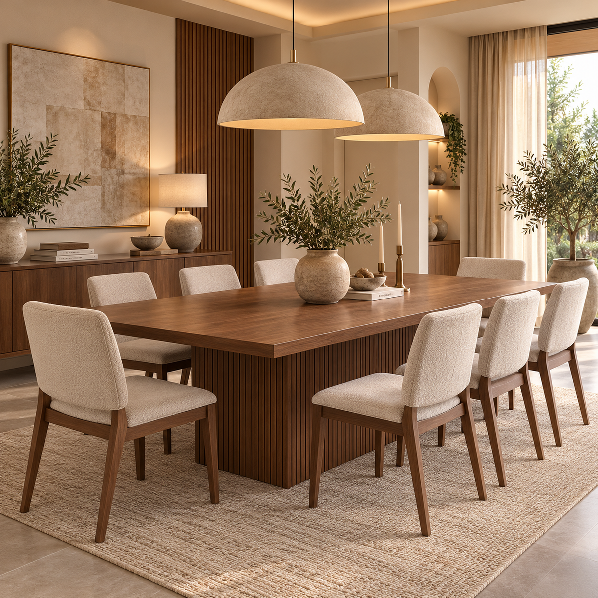 RIVANO Rectangular Dining Table – Walnut