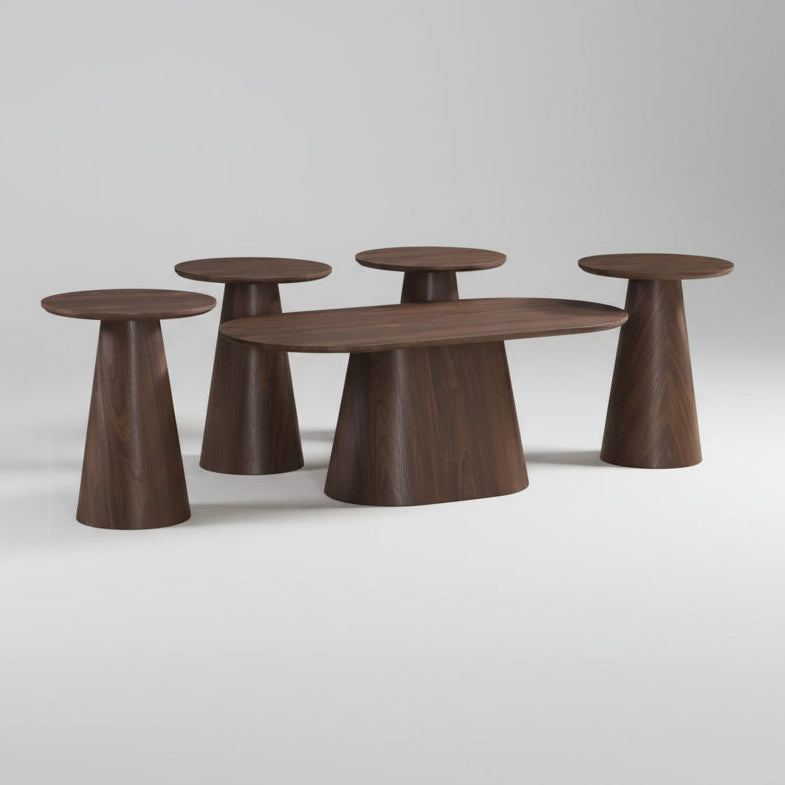 Arden Walnut Coffee & Side Table Set – 5 Pieces