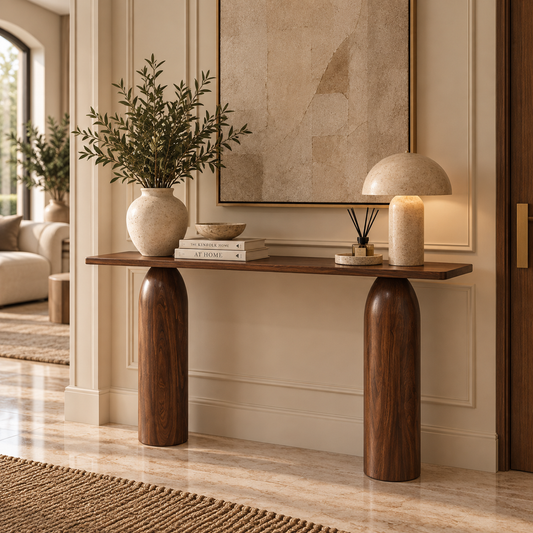 Luno Walnut Console Table – 140 × 40 × 80 cm