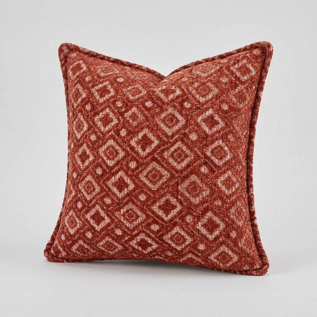 Geometric Textured Decorative Cushion – 50cm x 50cm