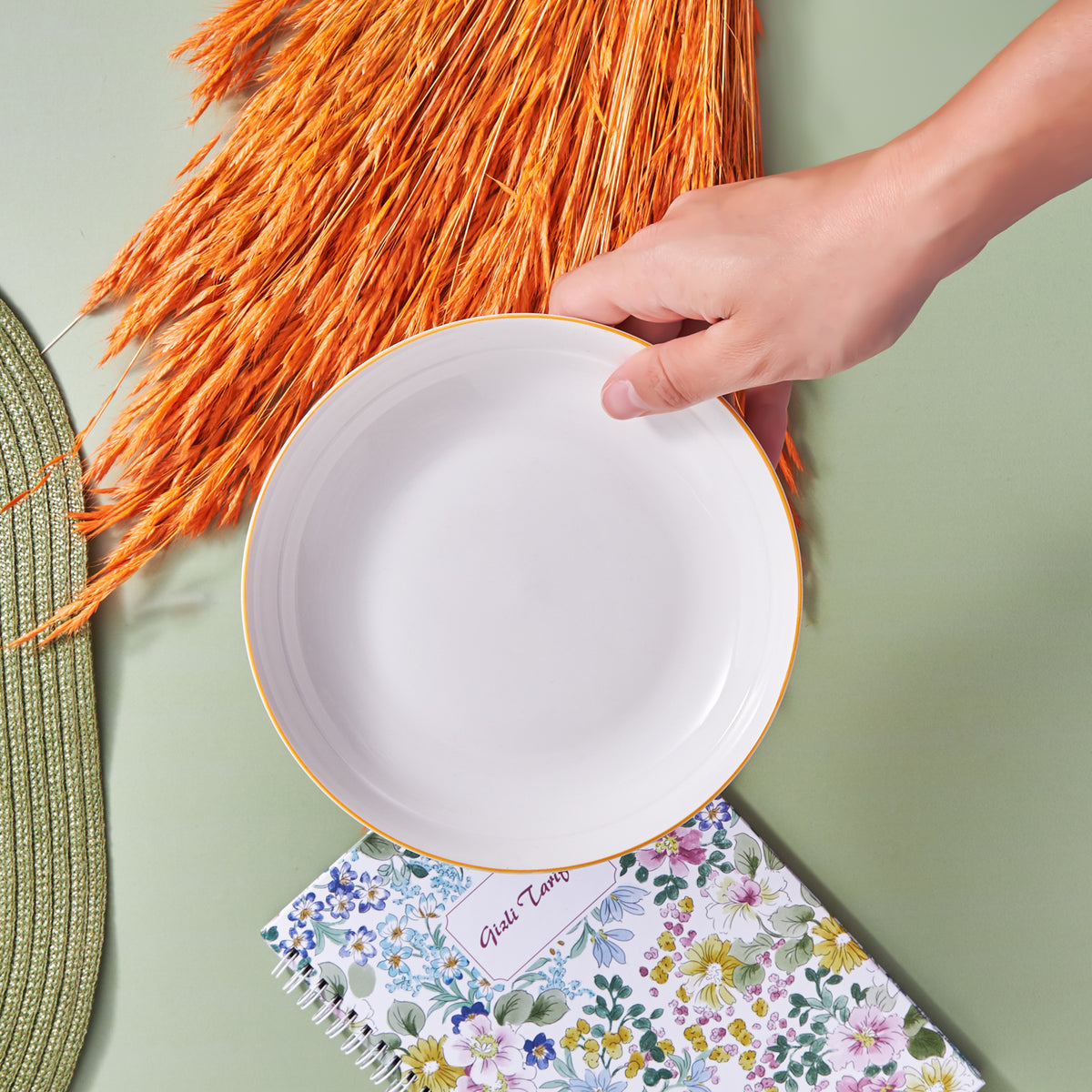 KARACA ELICA ORANGE CAKE PLATE