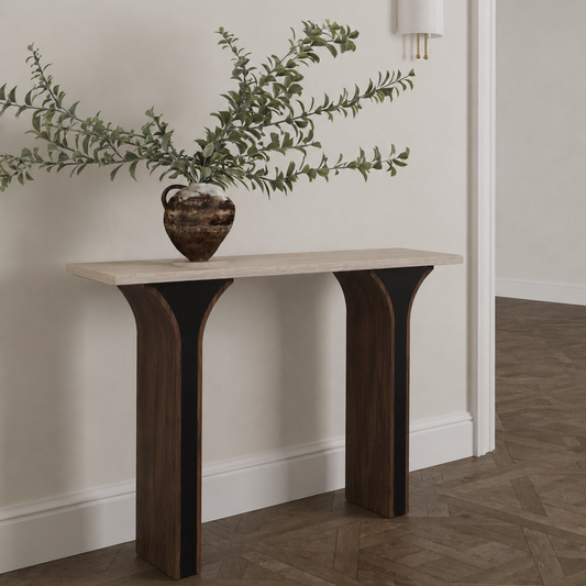 Arco Console Table - travertine