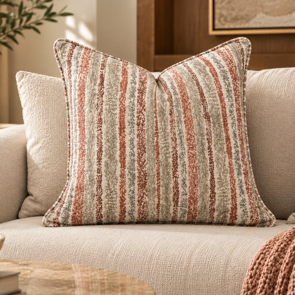 Multi-Color Striped Decorative Cushion – 50cm x 50cm