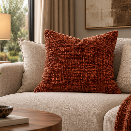Textured Clay Cushion – 50×50 cm