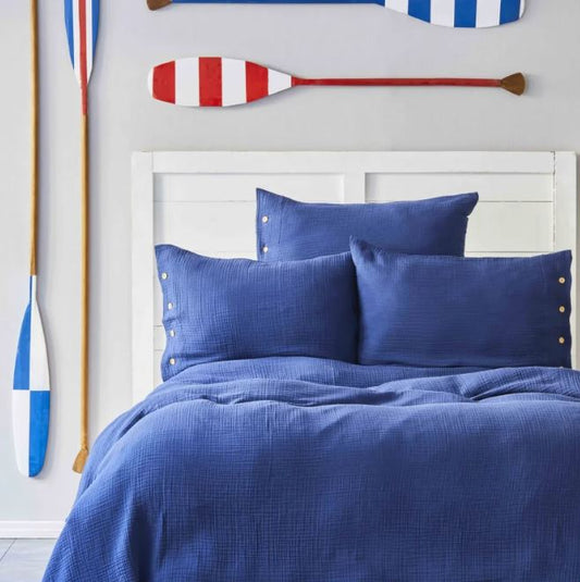 KARACA Nautica Home Bow Navy blue muslin bed linen