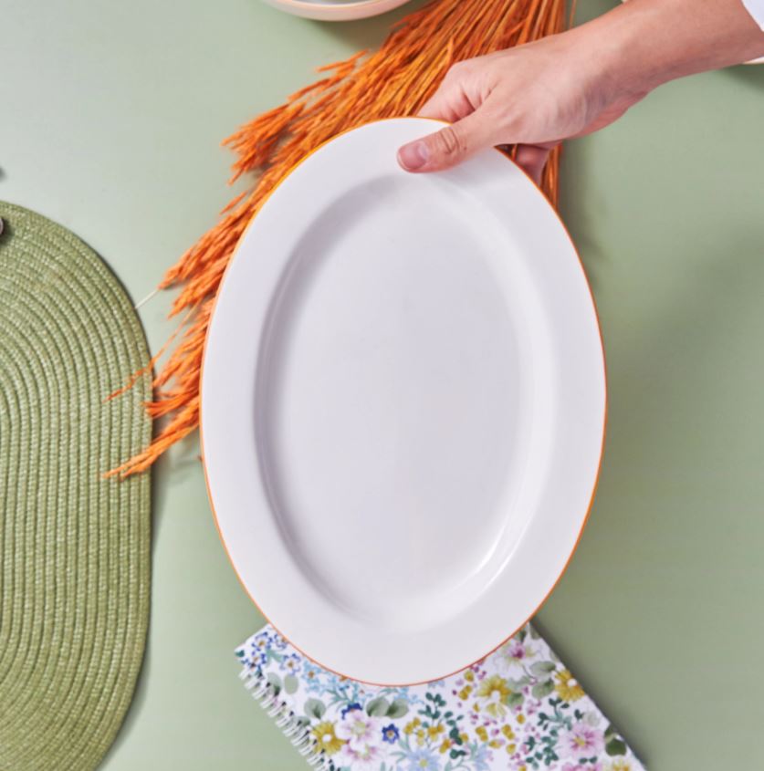 KARACA ELICA ORANGE OVAL PLATE PLATE OVAL 12"