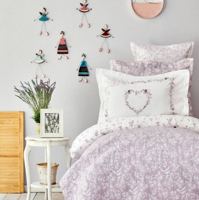 Karaca Home Birdy Lilac 100% Cotton Single Young Duvet Cover Set