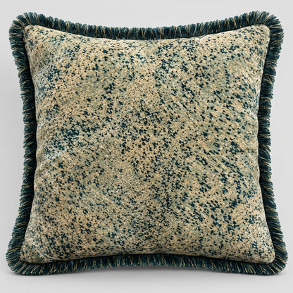 Seafoam Textured Fringe Cushion – 50×50 cm