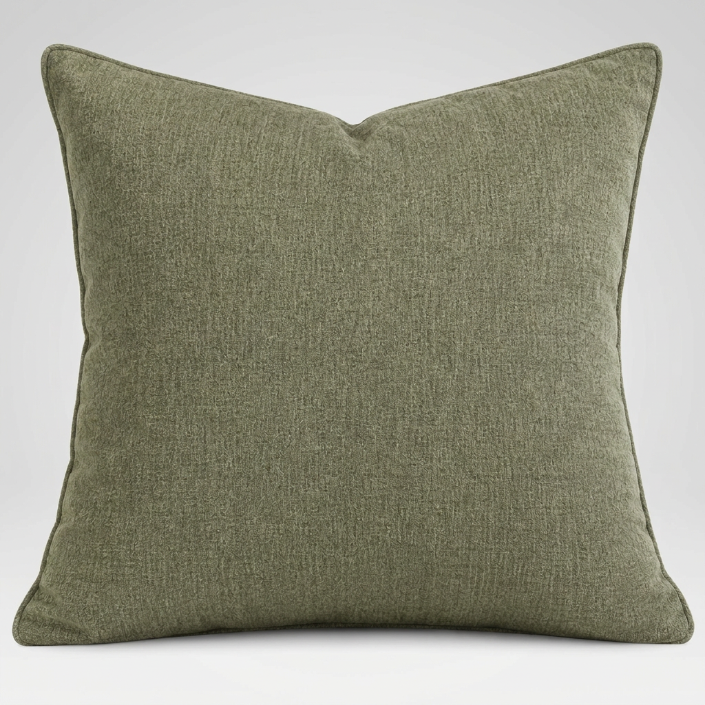 Textured Decorative Cushion – Sage Green – 50 × 50 cm