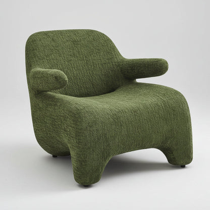 Green armchair on a white background