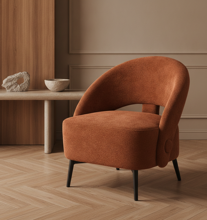 Terracotta Curved Accent Chair