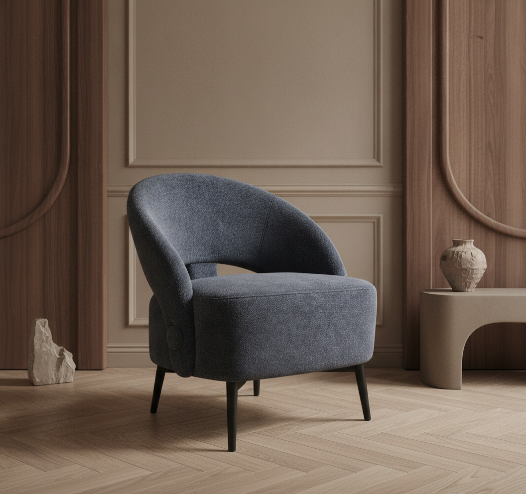 Modern Curved Accent Chair