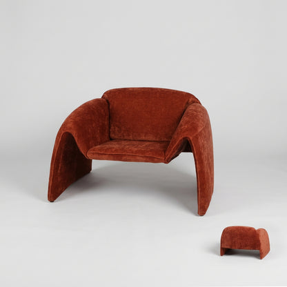 VELORA Rust Velvet Armchair