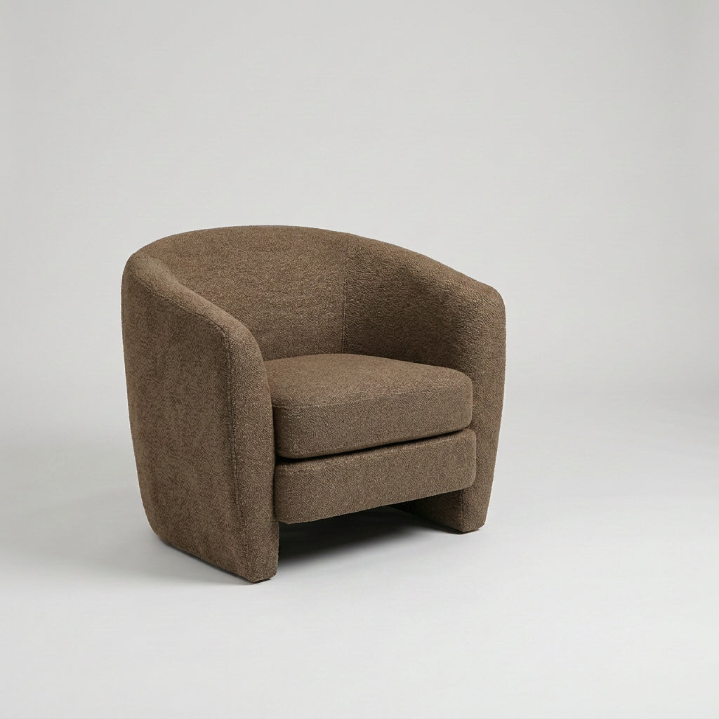MILO Mocha Brown Fabric Armchair