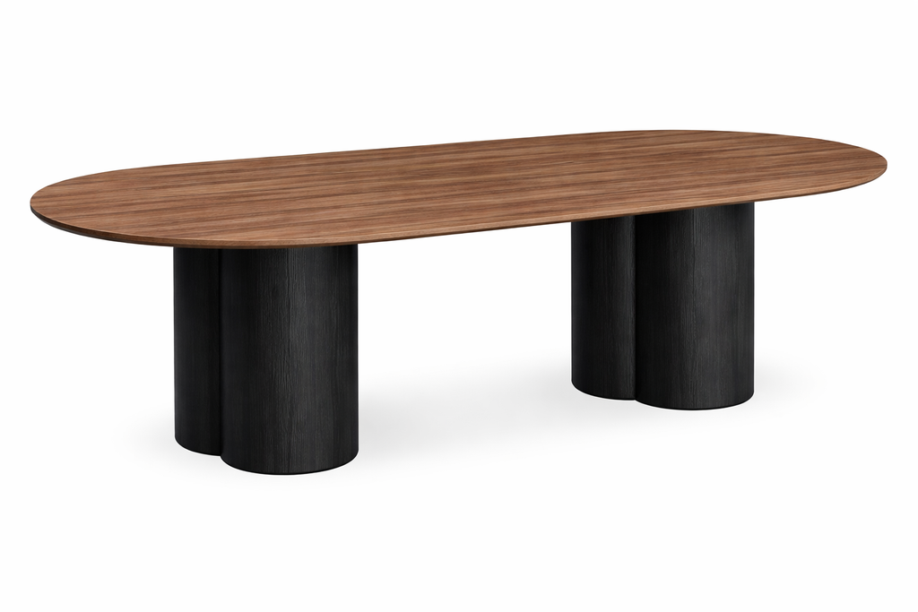 Elegant Walnut-Finish Dining Table