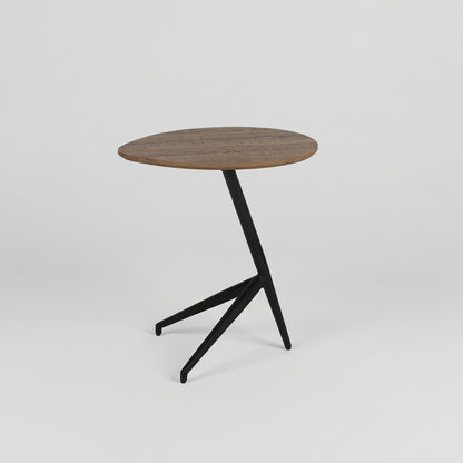 ZENO Walnut &Black Metal Side Table