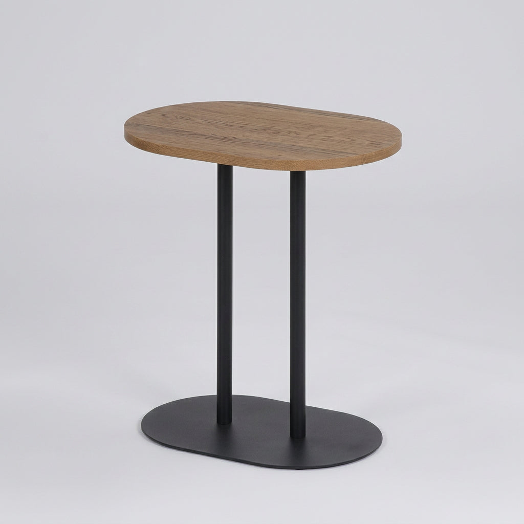 ELIO Walnut & Black Metal Side Table
