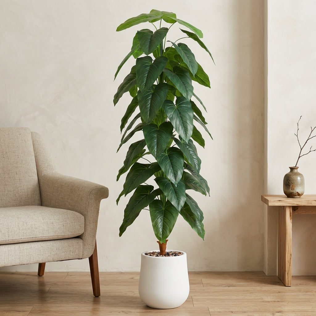 Fiddle Leaf Plant - White Pot - 190 cm
