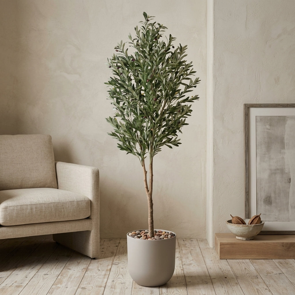 Olive Tree - Beige Pot - 210 cm