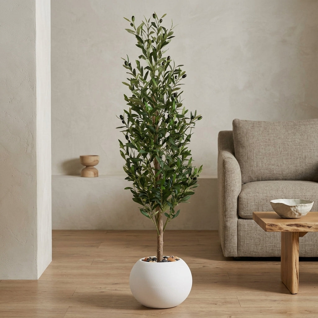 Olive Tree - White Pot - 140 cm