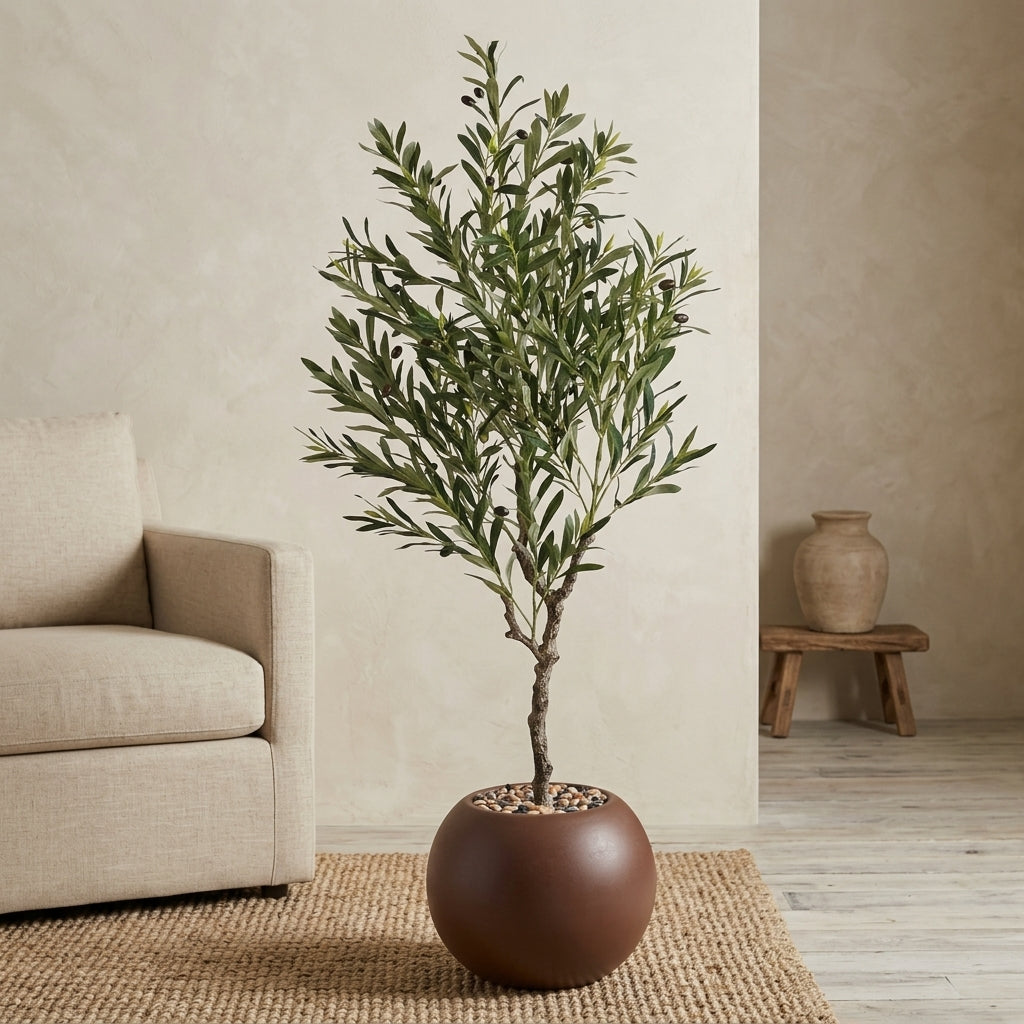Olive Tree - Brown Pot - 145 cm