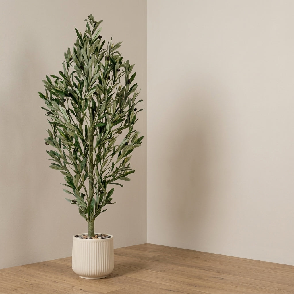 Olive Tree - Beige Pot - 120 cm