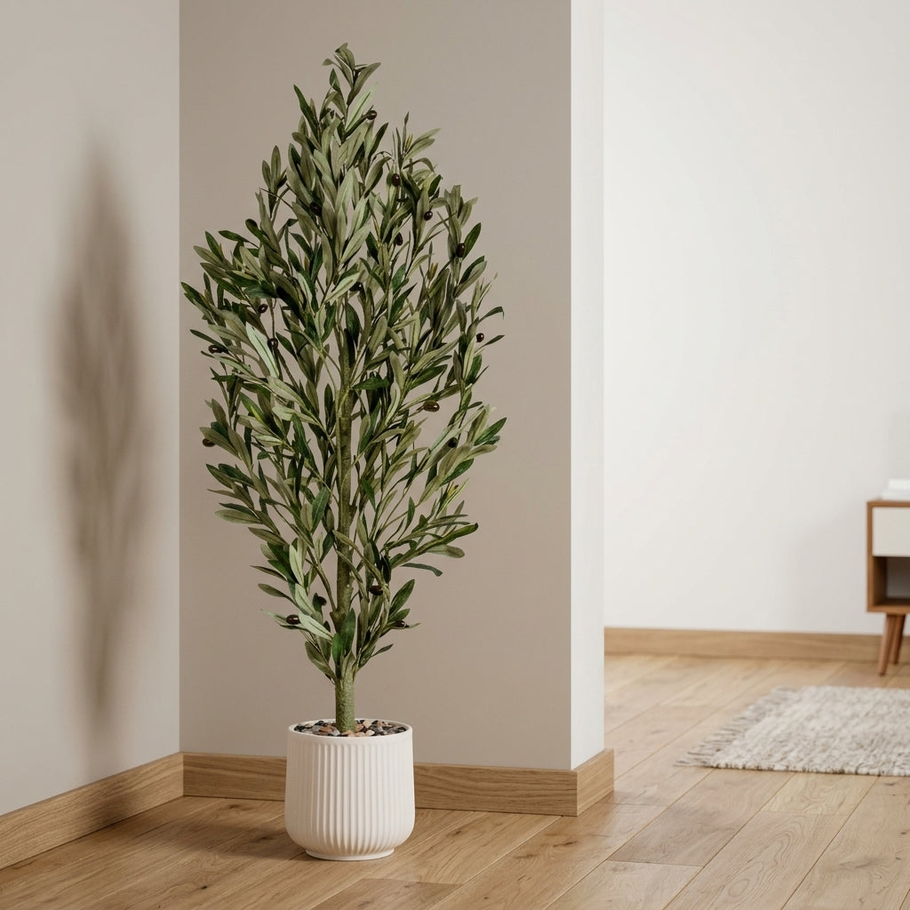 Olive Tree - White Pot - 135 cm