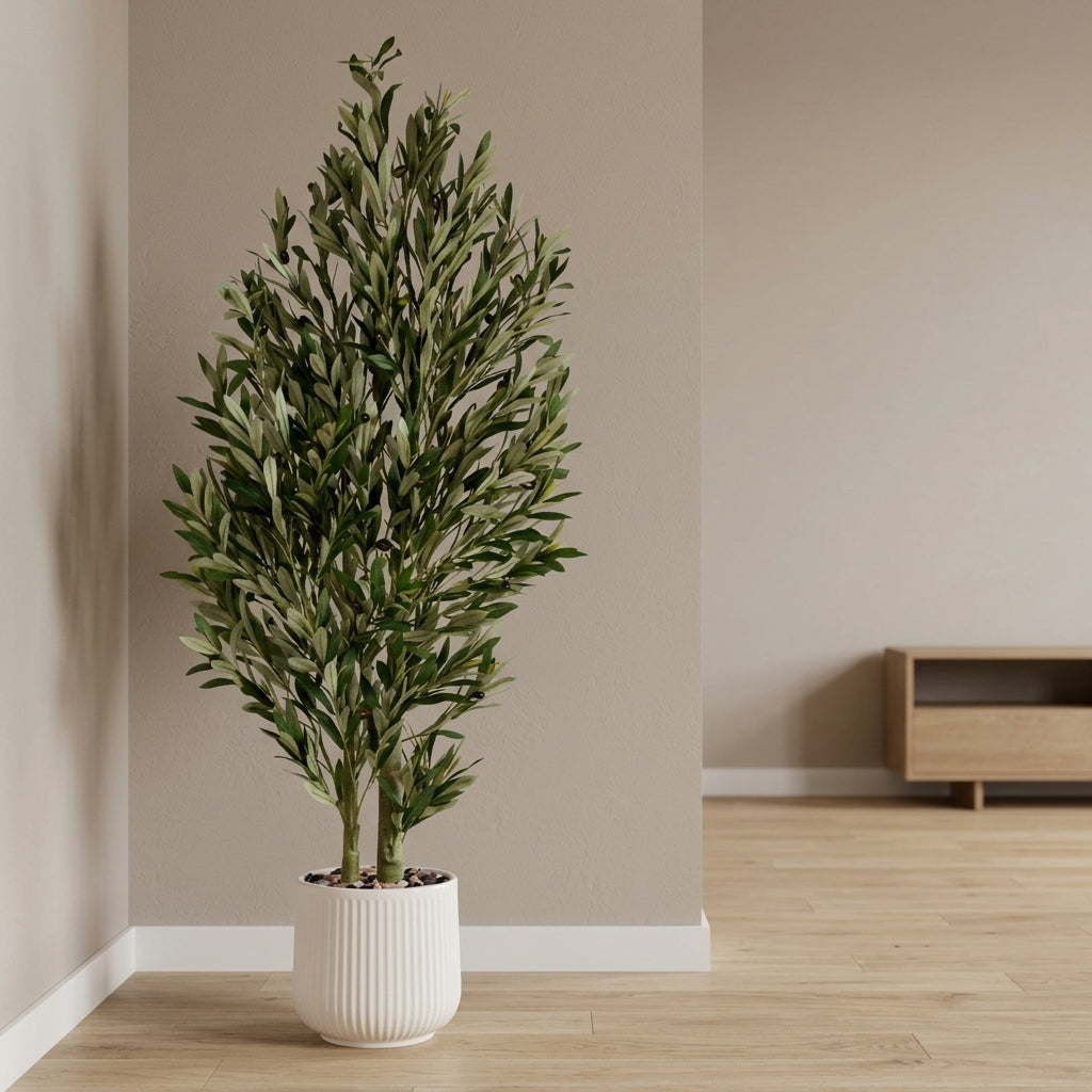 Olive Tree - White Pot - 150 cm