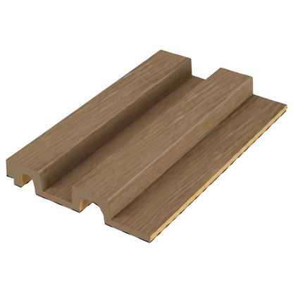 لوحة جدارية ثلاثية الأبعاد من PS مقاس 122×21×3000 مم - بني