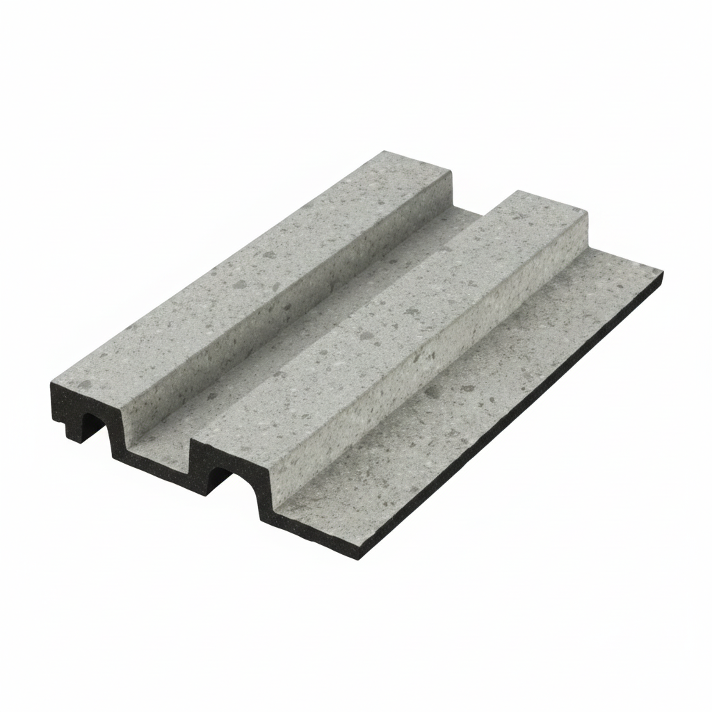 لوحة جدارية ثلاثية الأبعاد من PS بلون رمادي فاتح 122x21x3000