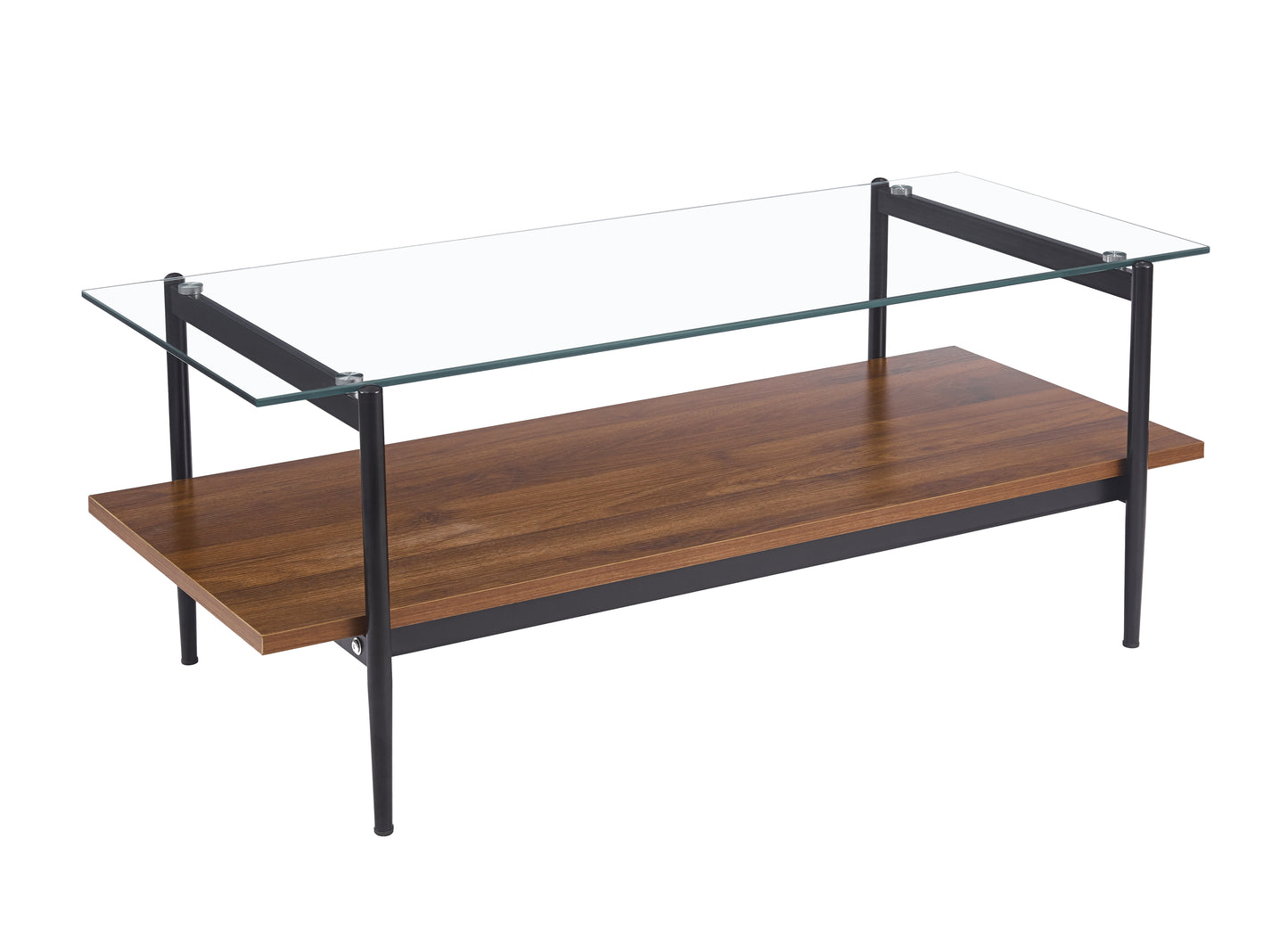 Vesper Glass-Top Shelf Coffee Table