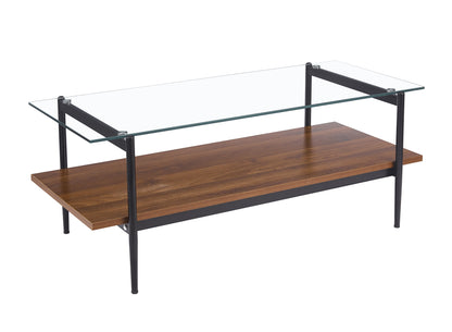 Vesper Glass-Top Shelf Coffee Table