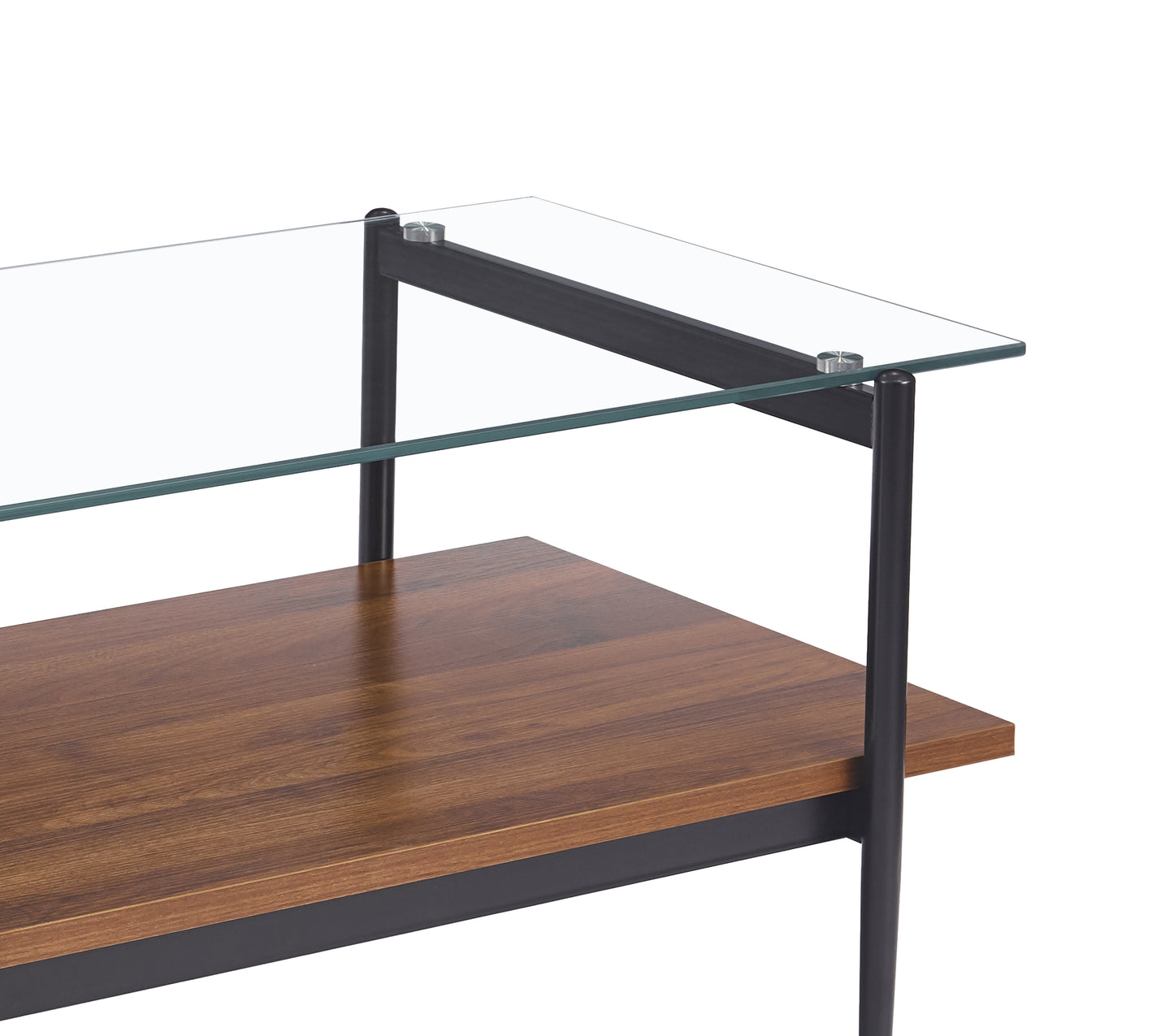 Vesper Glass-Top Shelf Coffee Table
