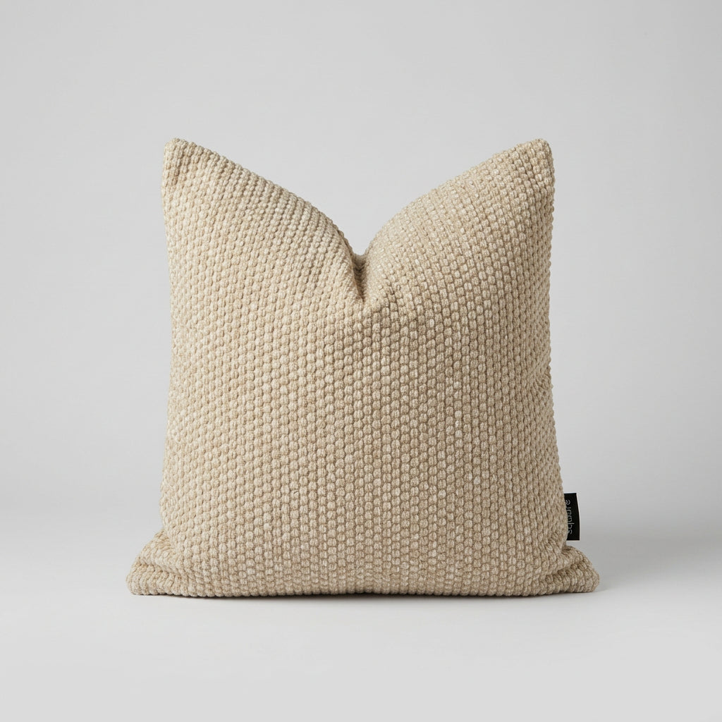 Waffle Textured Decorative Cushion – Oatmeal 50cm x 50cm