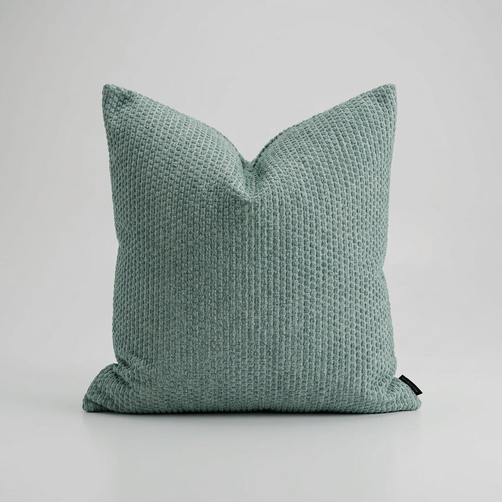 Waffle Textured Decorative Cushion – Sea foam 50cm x 50cm