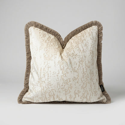 Luxury Abstract Decorative Cushion with Fringe – 50cm x 50cm