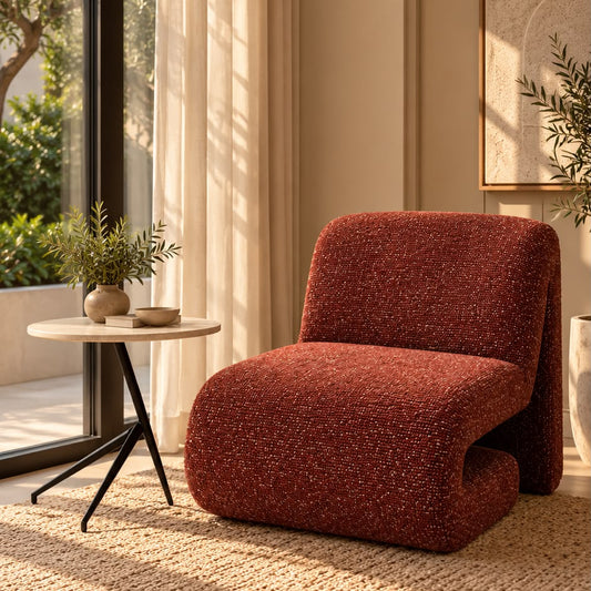 NOVA Rust Textured Fabric Accent Chair