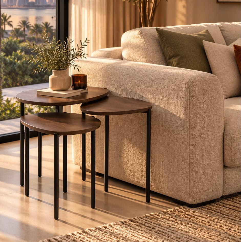 TERRA Dark Walnut Nesting Side Tables – Set of 3