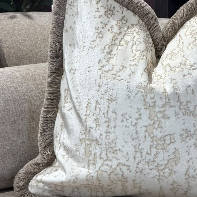 Luxury Abstract Decorative Cushion with Fringe – 50cm x 50cm
