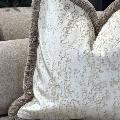 Luxury Abstract Decorative Cushion with Fringe – 50cm x 50cm